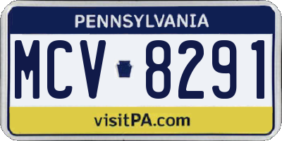 PA license plate MCV8291