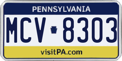 PA license plate MCV8303