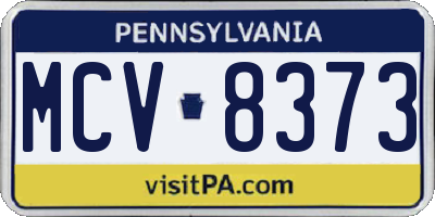 PA license plate MCV8373
