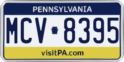 PA license plate MCV8395