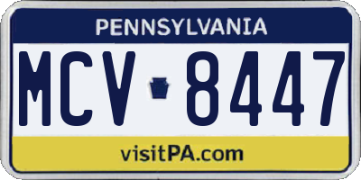 PA license plate MCV8447