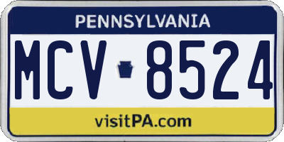 PA license plate MCV8524