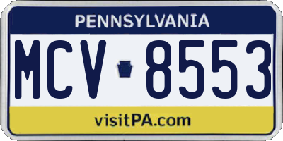 PA license plate MCV8553