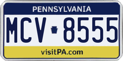 PA license plate MCV8555