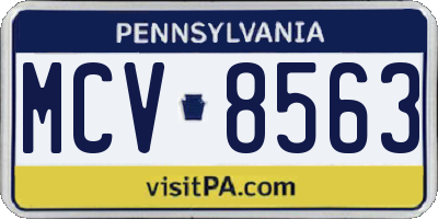 PA license plate MCV8563