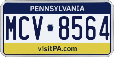 PA license plate MCV8564