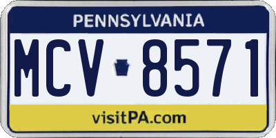 PA license plate MCV8571