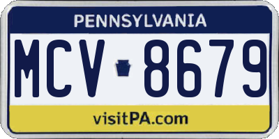 PA license plate MCV8679