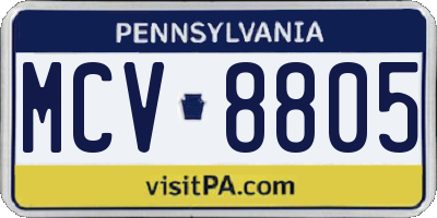 PA license plate MCV8805