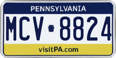 PA license plate MCV8824
