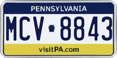 PA license plate MCV8843