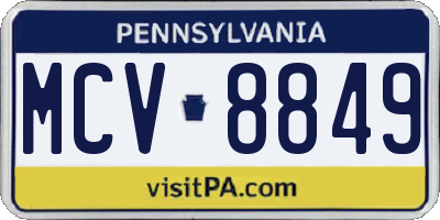 PA license plate MCV8849