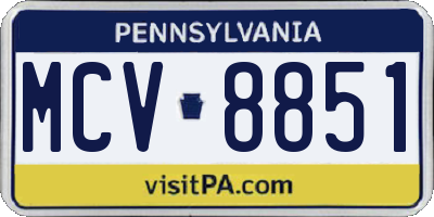 PA license plate MCV8851