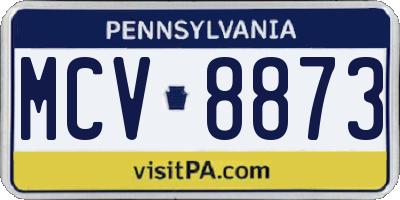 PA license plate MCV8873