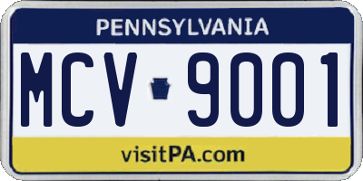 PA license plate MCV9001