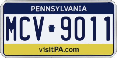 PA license plate MCV9011