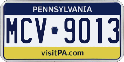 PA license plate MCV9013