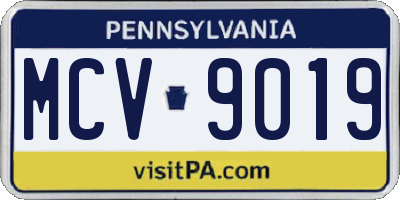 PA license plate MCV9019