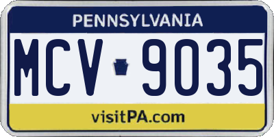 PA license plate MCV9035