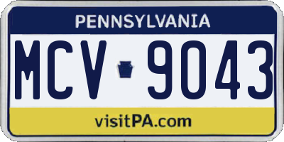 PA license plate MCV9043