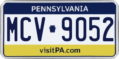 PA license plate MCV9052
