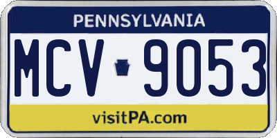 PA license plate MCV9053