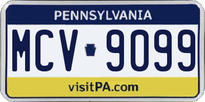 PA license plate MCV9099