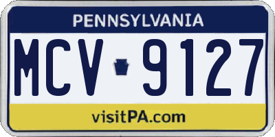 PA license plate MCV9127