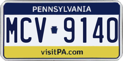 PA license plate MCV9140