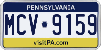 PA license plate MCV9159