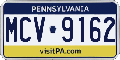 PA license plate MCV9162