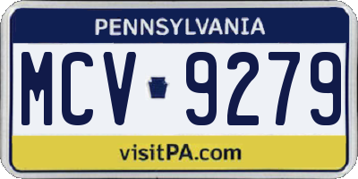 PA license plate MCV9279