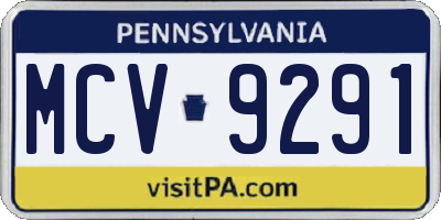 PA license plate MCV9291