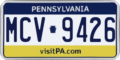 PA license plate MCV9426