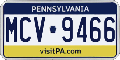 PA license plate MCV9466