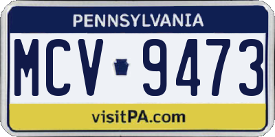 PA license plate MCV9473