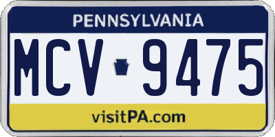 PA license plate MCV9475