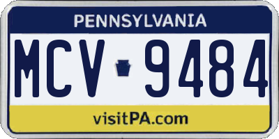 PA license plate MCV9484