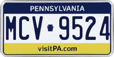PA license plate MCV9524
