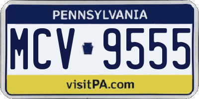 PA license plate MCV9555