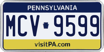 PA license plate MCV9599
