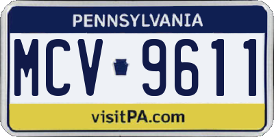 PA license plate MCV9611