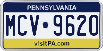 PA license plate MCV9620