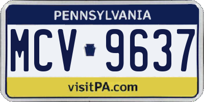 PA license plate MCV9637