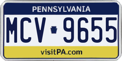 PA license plate MCV9655