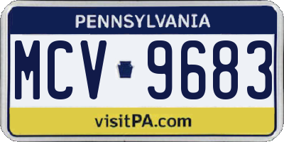 PA license plate MCV9683