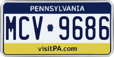 PA license plate MCV9686