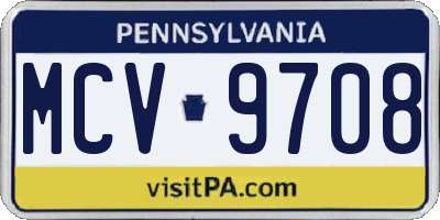 PA license plate MCV9708