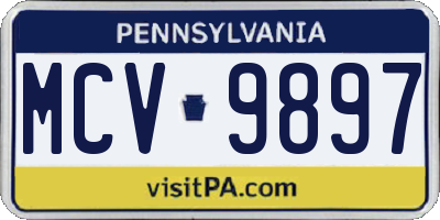 PA license plate MCV9897