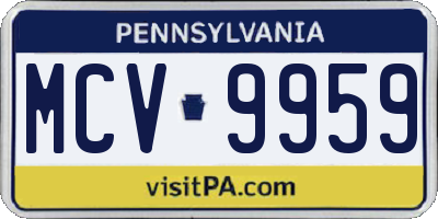 PA license plate MCV9959